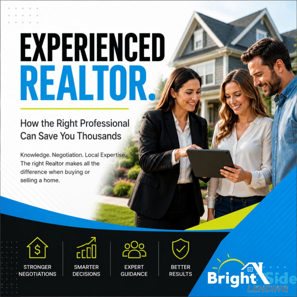 Experienced Realtor meeting with Michigan home buyers to discuss purchasing and selling a home.
