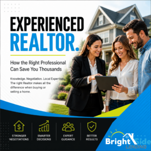 Experienced Realtor meeting with Michigan home buyers to discuss purchasing and selling a home.
