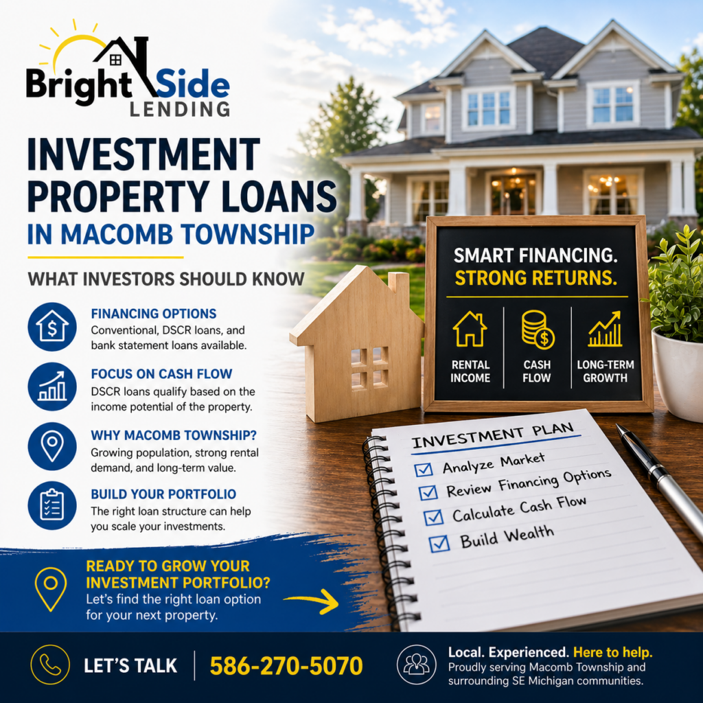 investment property loans Macomb Township Michigan DSCR rental property financing options
