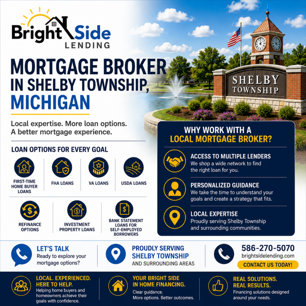 mortgage broker Shelby Township Michigan home loans refinance FHA local mortgage services