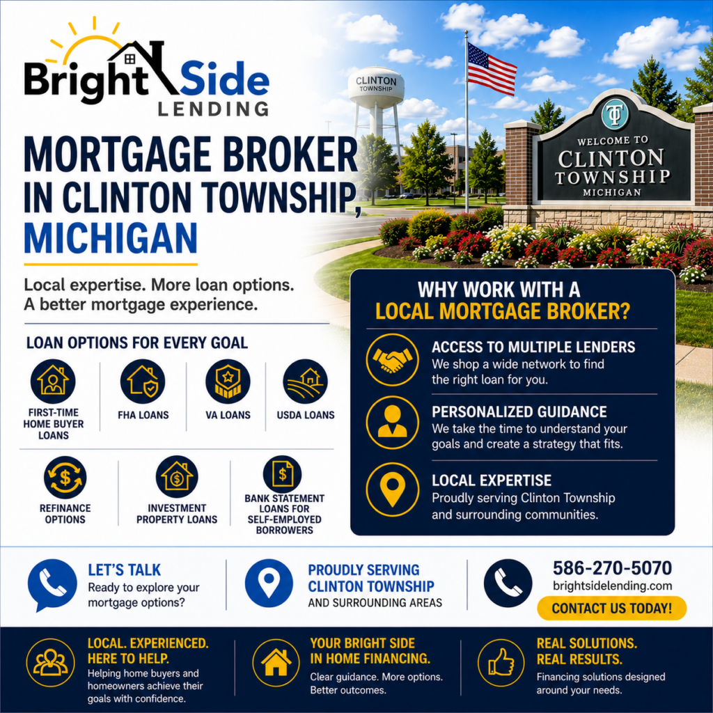 mortgage broker Clinton Township Michigan home loans refinance FHA local mortgage services