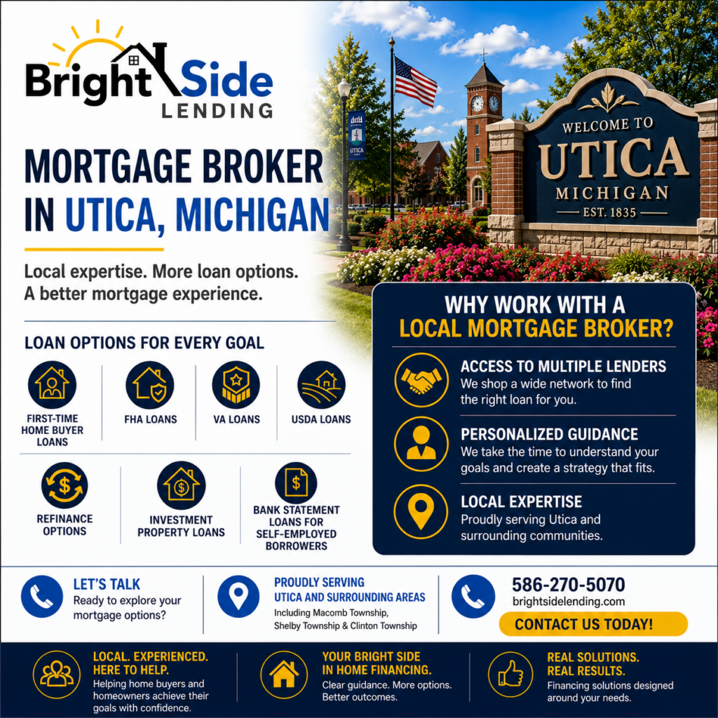mortgage broker Utica Michigan home loans refinance FHA local mortgage services