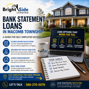 bank statement loans Macomb Township Michigan self employed mortgage home loan options