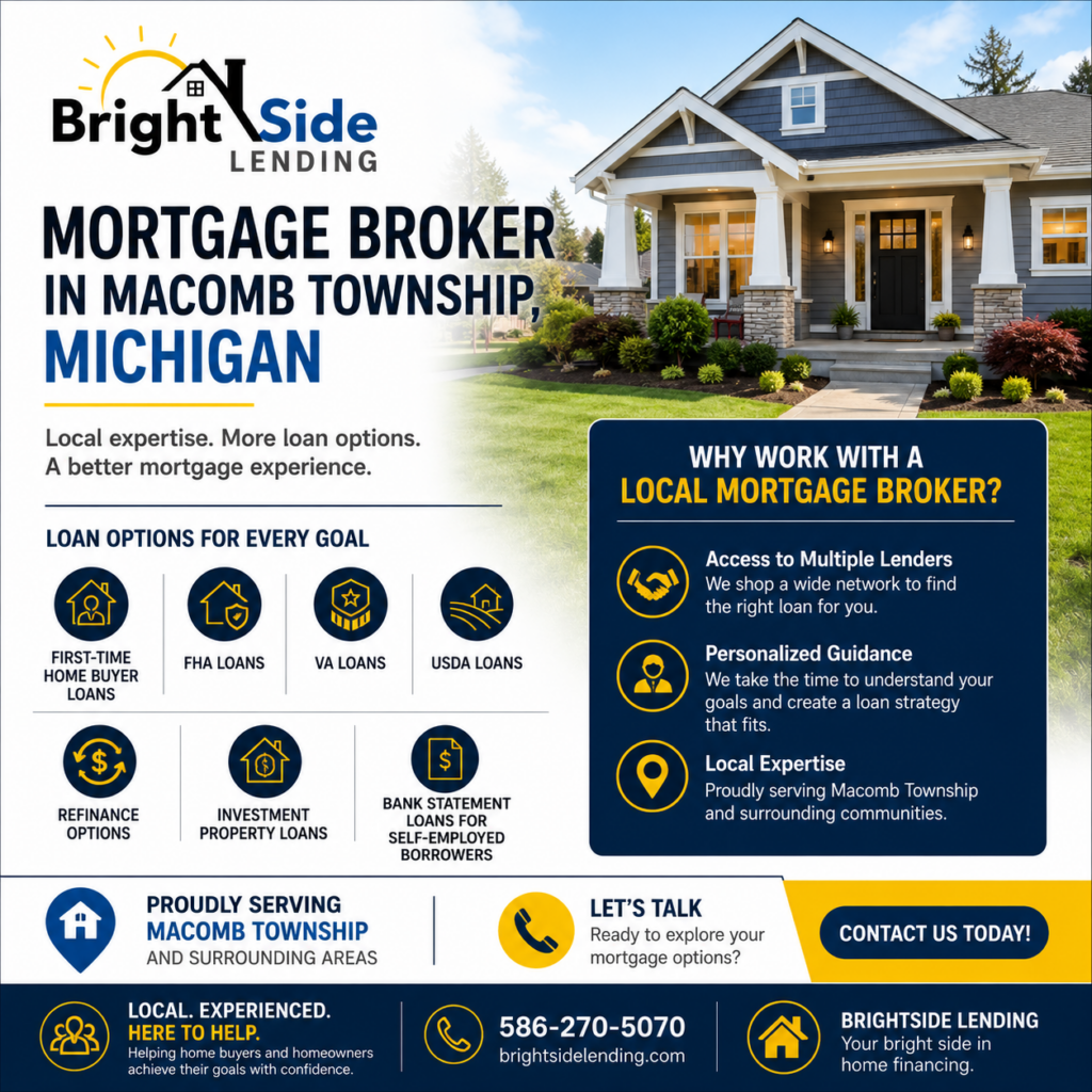 mortgage broker Macomb Township Michigan home loans refinance FHA local mortgage expert